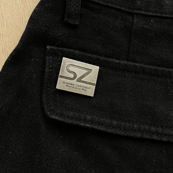 Black Denim Cargo Shorts - Picture 6 of 6